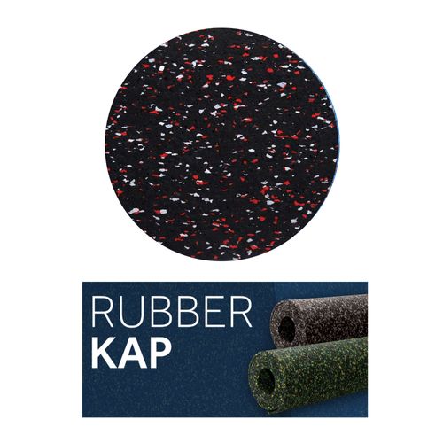 Piso Emborrachado Rubberkap Preto Vermelho e Cinza Rolo 1mx10m Kapazi