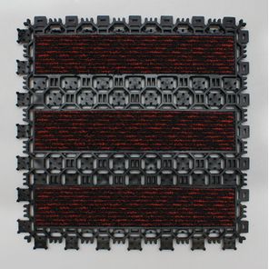Tapete Superior Vermelho Chevron 30 cm x 30 cm Kapazi
