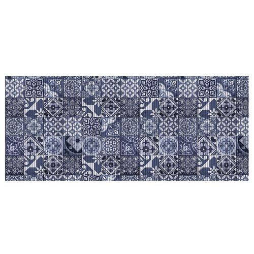 Tapete Antiderrapante Tropical 43cm x 1,3m Azulejo Azul Kapazi