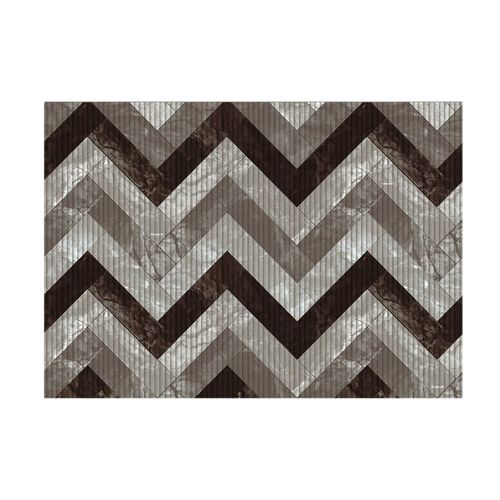 Tapete Antiderrapante Tropical 43cm x 65cm ZigZag Mármore Marrom Kapazi