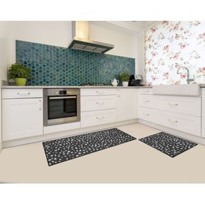 Passadeira para Cozinha Cleankasa 50cm x 1,2m Terrazzo Black Kapazi