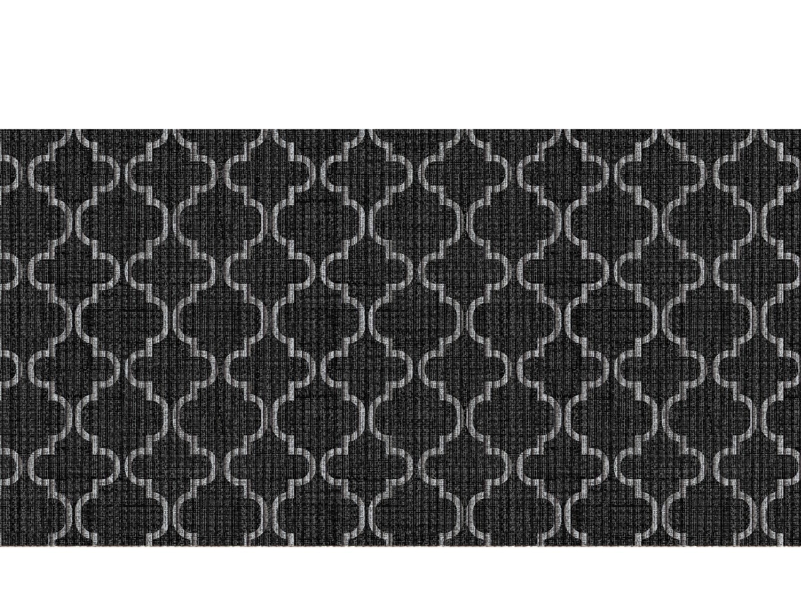 Passadeira Cozinha Tropical Árabe Preto 43cm x 130cm Kapazi - Kapazi