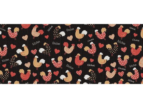 Tapete Antiderrapante Tropical 43cm x 130cm Galinhas Black Kapazi