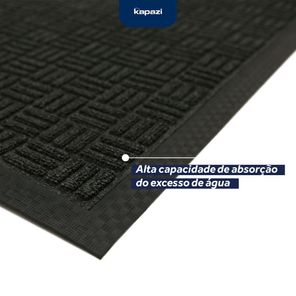 Tapete Waterkap Comercial 90cm x 1,50m Preto Kapazi