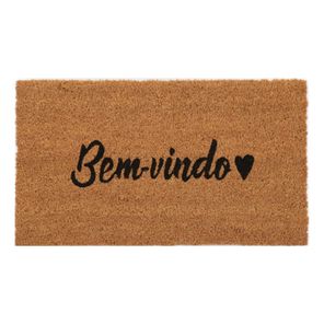 Tapete Fibra de Coco para entrada 33cm x 60cm Bem-vindo Amor Kapazi
