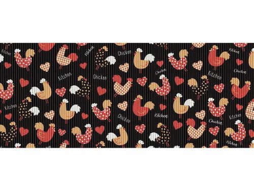 Tapete Antiderrapante Tropical Rolo de 43cm x 15m Galinhas Black Kapazi