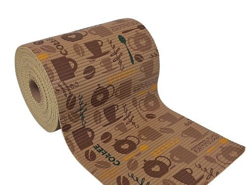 Tapete Antiderrapante Tropical em Rolo 65cm x 15m Coffee Kapazi