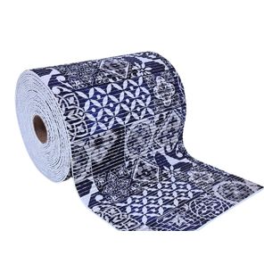 Passadeira Antiderrapante Tropical Rolo 65cm x 15m Azulejo Azul Kapazi