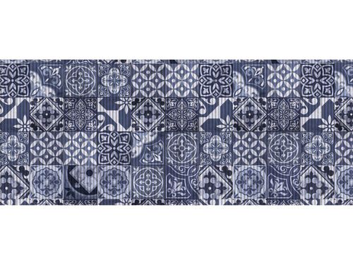 Passadeira Antiderrapante Tropical Rolo 65cm x 15m Azulejo Azul Kapazi