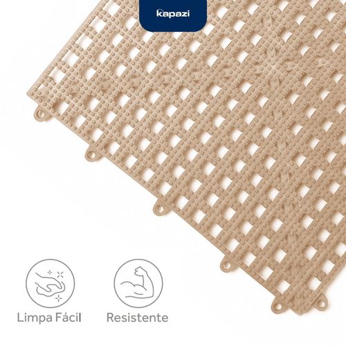 Piso Modular Acqua Kap 30cm x 30cm Kit com 6 Peças Bege Kapazi