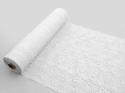 Trilho de Mesa Rendeira Rolo 50cm x 20m Branco Flor Kapazi