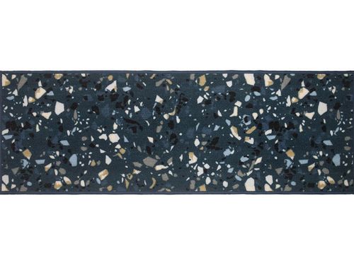 Tapete Passadeira para Cozinha Cleankasa 50cm x 1,5m Terrazzo Azul Kapazi