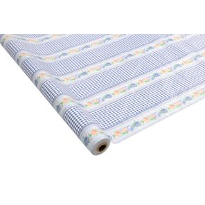 Toalha de Mesa Carinho Rolo 1,37m x 30m Rosas Azuis Kapazi