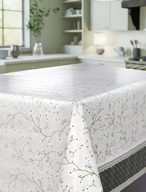 Toalha de Mesa Classic Rolo 1,37m x 20m Floral Verde Kapazi