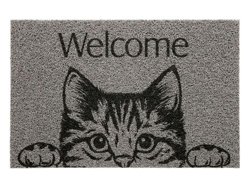 Capacho Vinil Pet Cat Welcome 40cmx60cm Kapazi