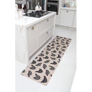 Passadeira Flex 60cm x 180cm Galinhas Pretas Kapazi