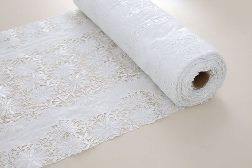 Toalha de Mesa em Rolo 50cm x 20m Branco Flor V2