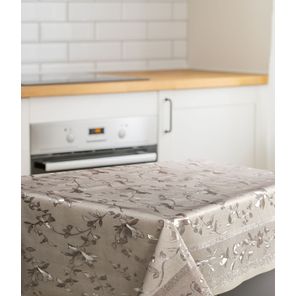 Toalha Premium Metalizada Rolo 1,37m x 20m Barrado Floral Bronze Kapazi