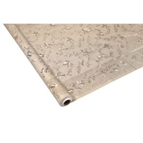 Toalha Premium Metalizada Rolo 1,37m x 20m Barrado Floral Bronze Kapazi