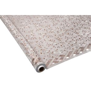 Toalha Premium Metalizada Rolo 1,37m x 20m Flores Prata Kapazi