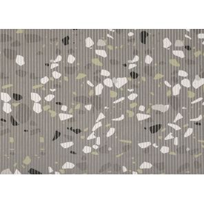 Tapete Antiderrapante Tropical 43cm x 65cm Terrazzo Cinza Kapazi