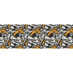 Passadeira Cozinha Antiderrapante Tropical Talheres Abstrato 43cm x 130cm Kapazi