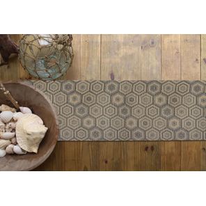 Passadeira Antiderrapante Tropical 43cm x 1,3m Hexa Cinza Kapazi