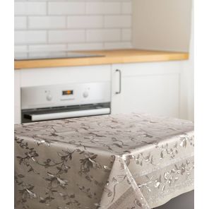 Toalha Premium Metalizada Rolo de 1,37m x 20m Barrado Floral Bronze Kapazi