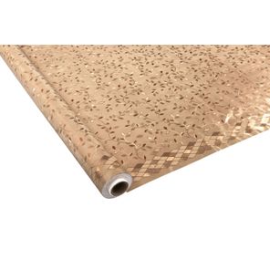 Toalha Premium Metalizada Rolo de 1,37m x 20m Flores Ouro Kapazi
