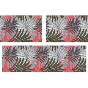 Kit de Tapetes para Cozinha SlimKasa Floral Coral - Kapazi
