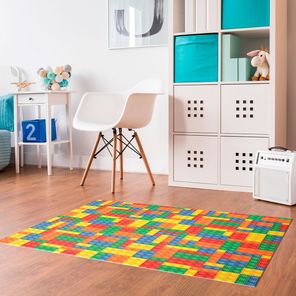 Tapete Brisa Infantil 100cm x 130cm Blocos Kapazi