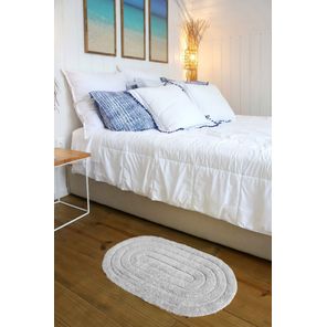 Tapete Allegro para Banheiro 40cm x 60cm Branco oval Kapazi