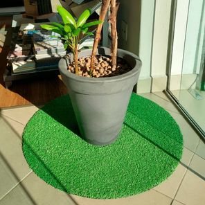 Grama Sintética 10mm Redonda Proteção UV 80cm x 80cm Kapazi