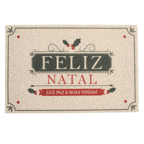 Tapete Capacho Entrada Vinil Natal Luz 40cm x 60cm Kapazi