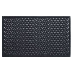 Tapete Entrada Zig Zag Preto 45x75cm Kapazi