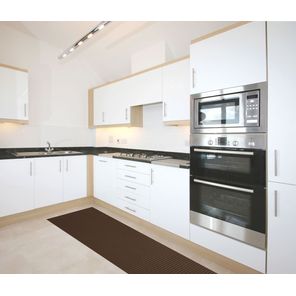 Passadeira Cozinha Antiderrapante Tropical Marrom Café 43cm x 130cm Kapazi