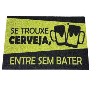 Tapete Capacho Entrada Vinil Trouxe Cerveja 40cm x 60cm Kapazi