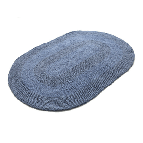 Tapete Banheiro Antiderrapante Allegro Oval Azul Céu 40cm x 60cm Kapazi