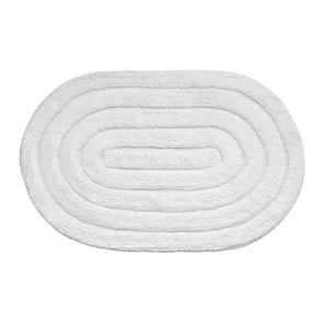 Tapete Banheiro Antiderrapante Allegro Oval Branco 40cm x 60cm Kapazi