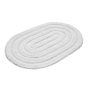 Tapete Banheiro Antiderrapante Allegro Oval Branco 40cm x 60cm Kapazi