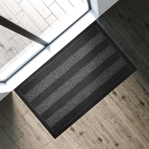 Tapete Capacho Entrada Emborrachado Cactos Pro Cinza 45cm x 75cm Kapazi