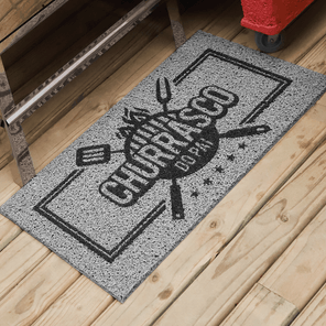 Tapete Capacho Churrasqueira Vinil Churrasco do Pai 60cm x 100cm Kapazi