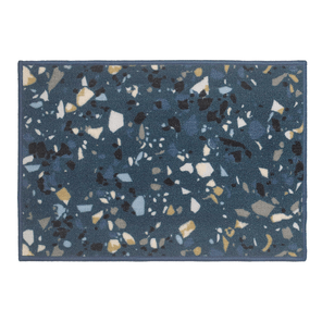 Tapete Cozinha Antiderrapante Cleankasa Terrazzo Azul 50cm x 75cm Kapazi