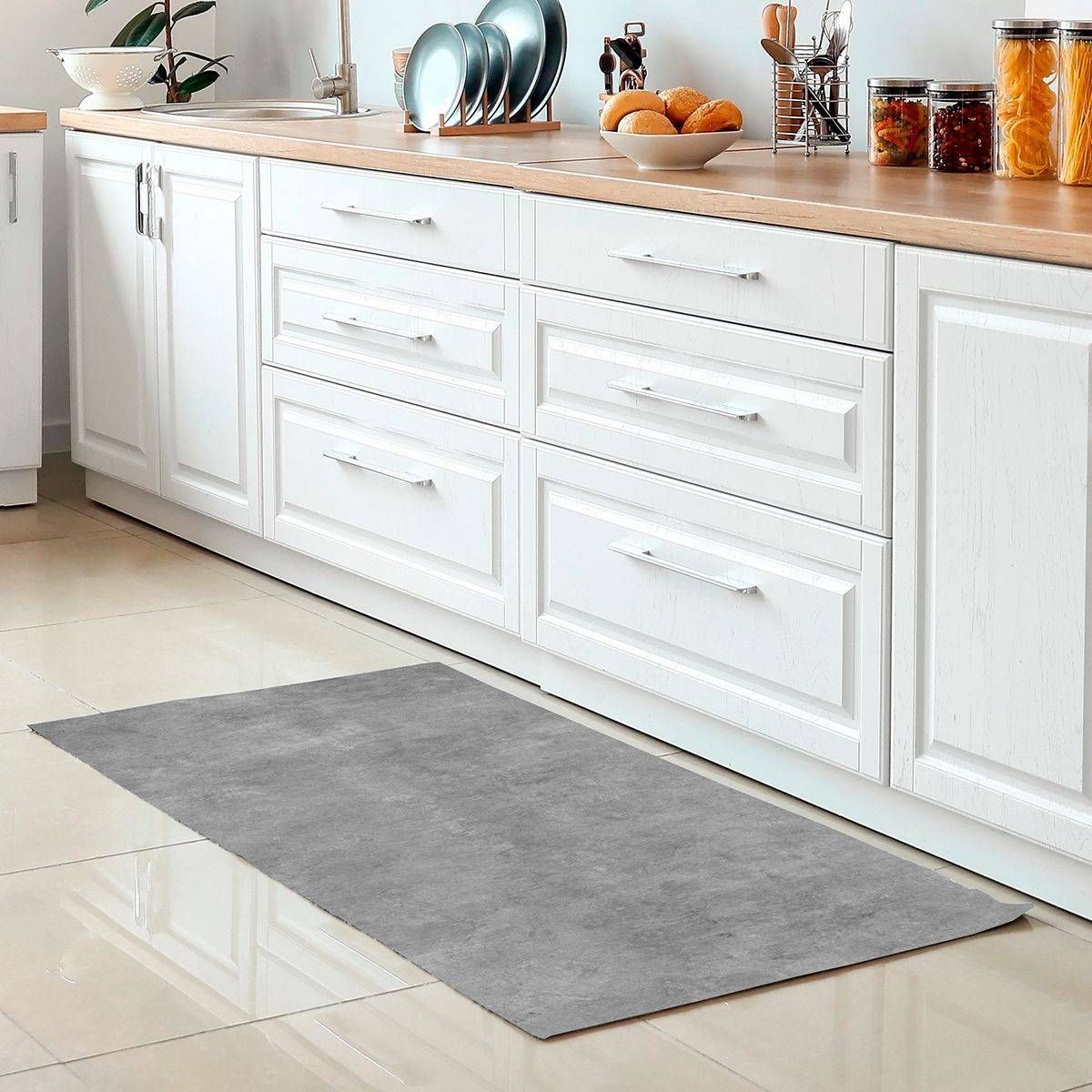Passadeira Cozinha Flex Cimento 60x180cm Kapazi - Kapazi