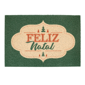 Tapete Capacho Entrada Vinil Natal Pinheirinho 40cm x 60cm Kapazi
